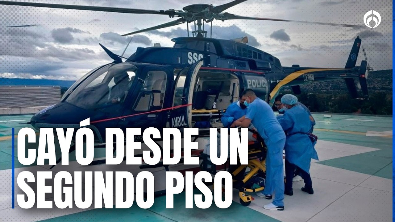 Trasladan en helicóptero a hombre atravesado por varilla en CDMX