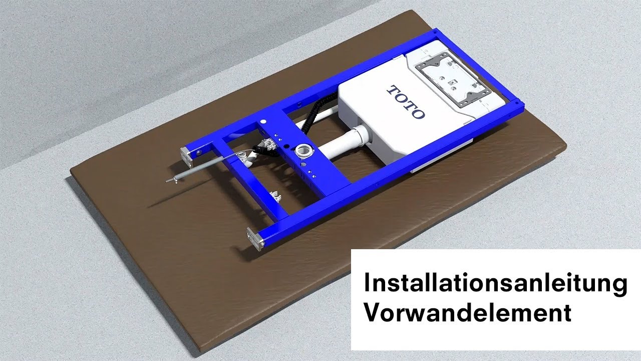 Installation des TOTO Vorwandelements für WASHLET mit automatischer Spülung und Wasseranschlussset