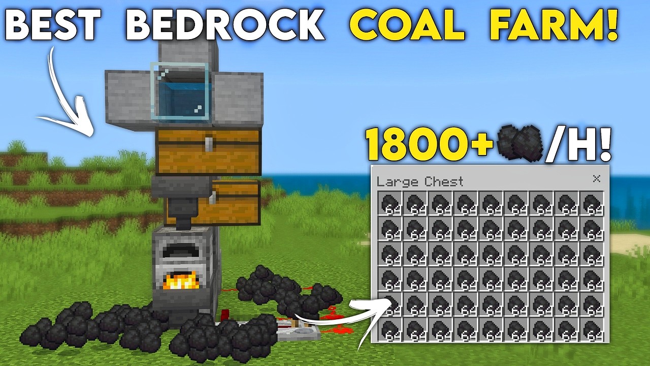 NEW 26.13 AUTOMATIC COAL FARM in Minecraft Bedrock! (1800+/H!)