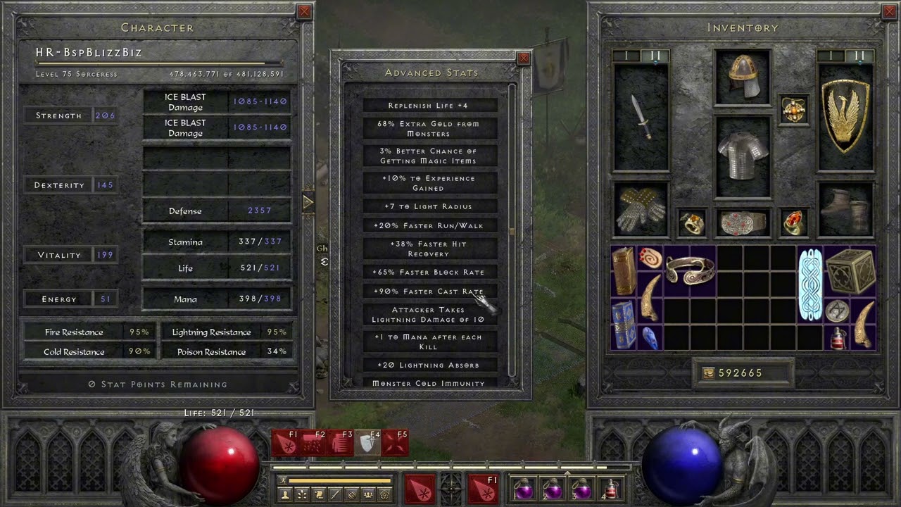 D2R Hardcore S12 Ladder Max block Sorc