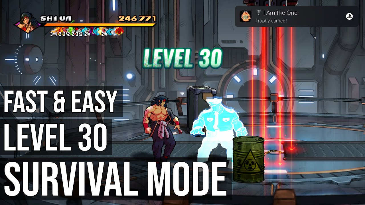 Level 30 Survival Mode - I Am The One Trophy - Streets of Rage 4 - Mr. X Nightmare DLC