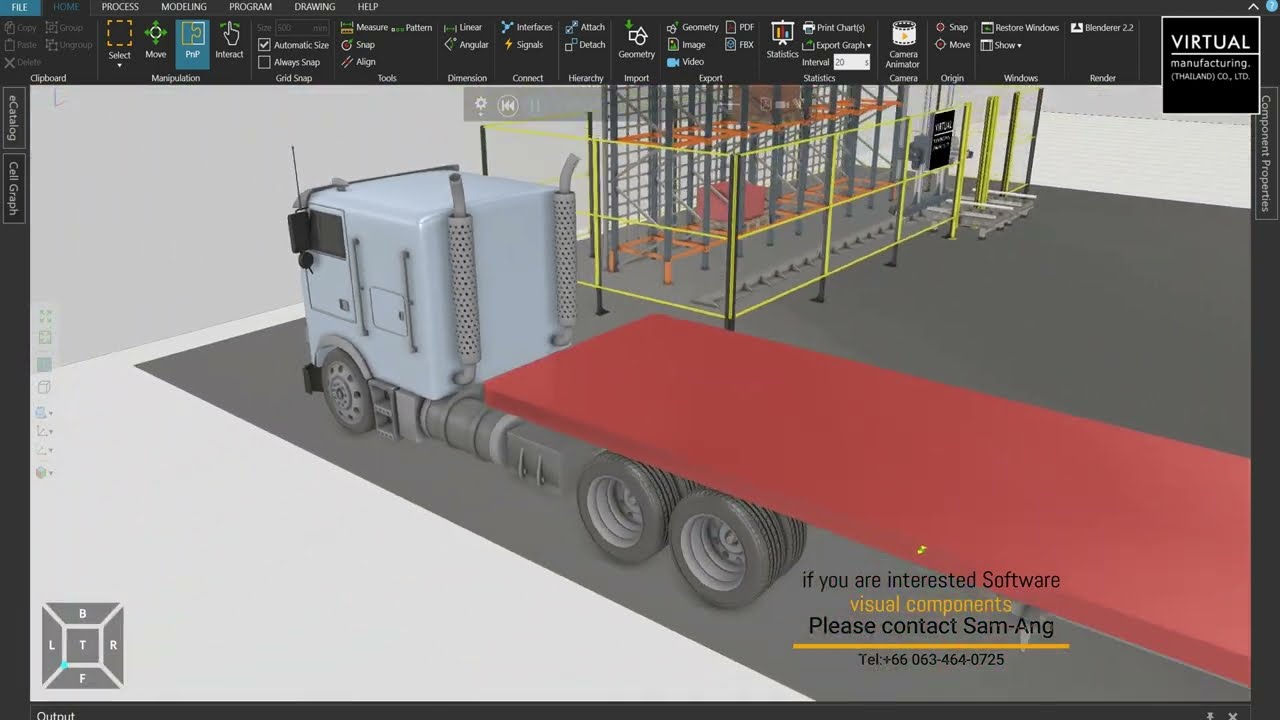 Auto Packing Production Line Simulation design by Visual Components Software