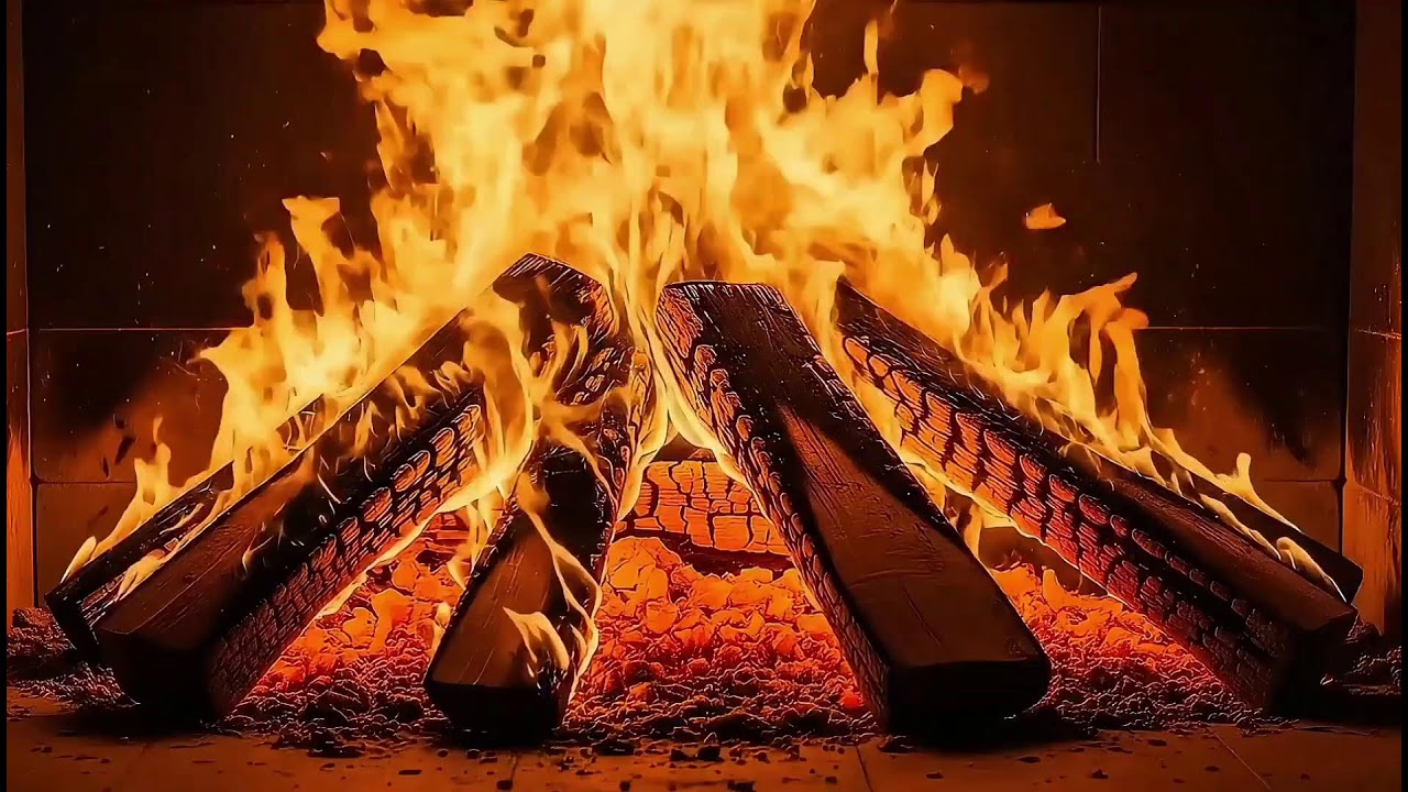 🔥 Ultra Realistic Fireplace Ambience 4K. Warm Burning Logs & Fire Crackle Sounds