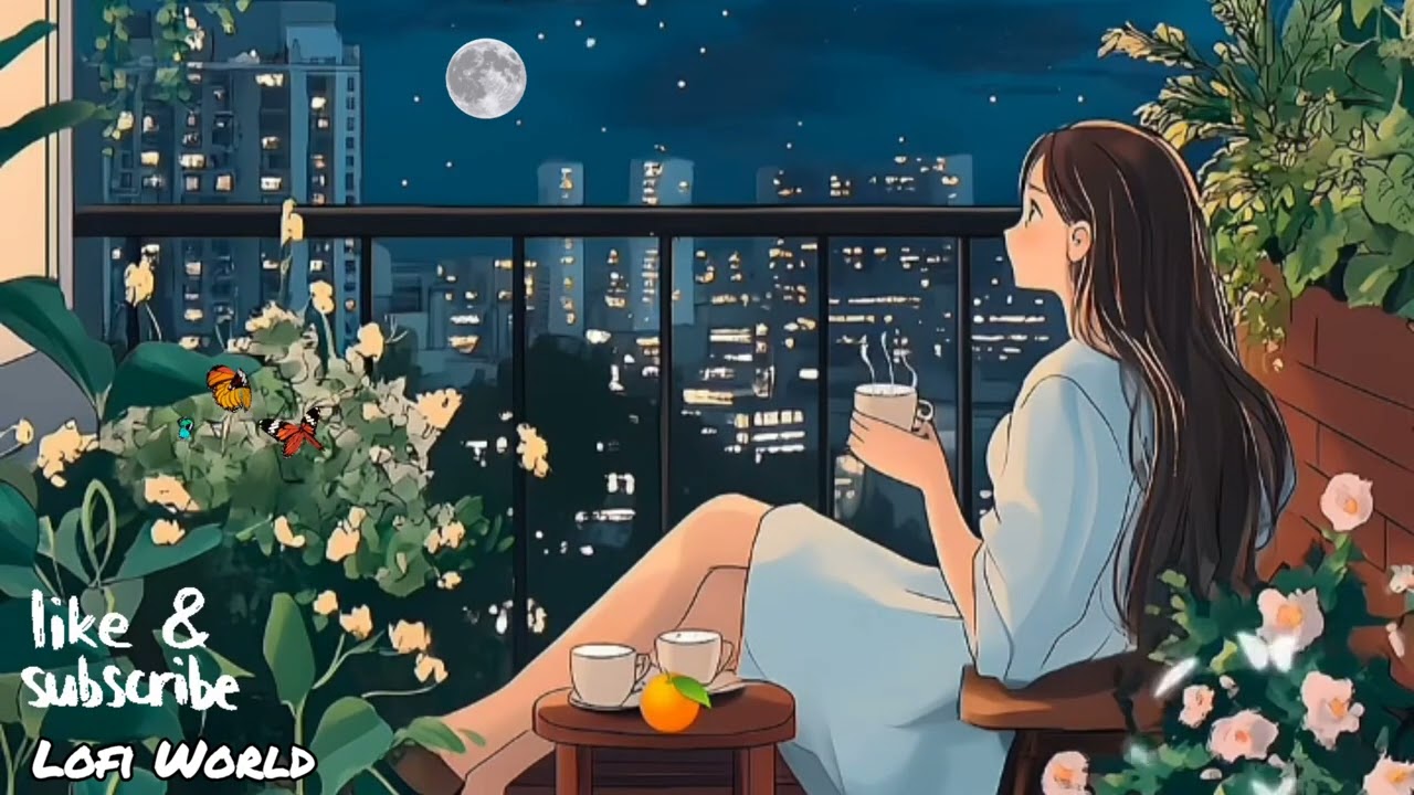 Moonlight Balcony Lofi 🌙 | Relaxing Study Beats | Calm Night Chill Music