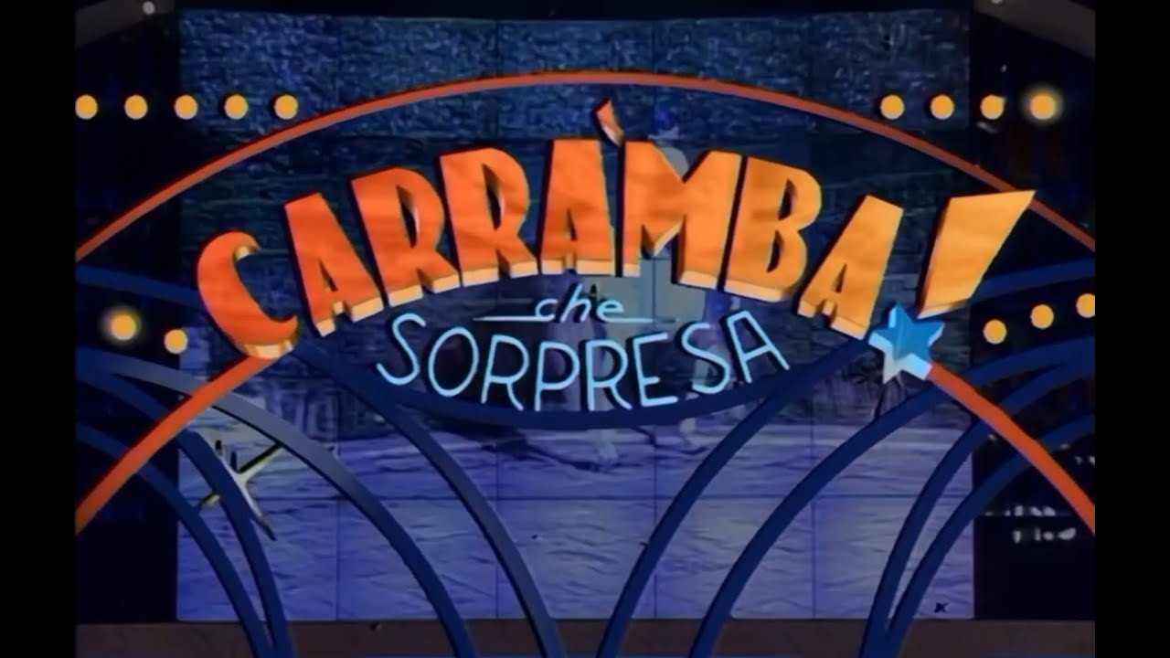 “Carràmba, che sorpresa!”: sigla iniziale anno 1996, programma Tv Raffaella Carrà e Sergio Japino.