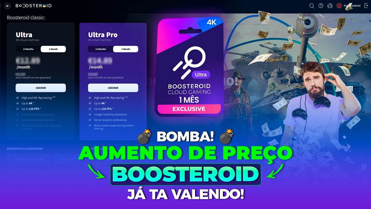 BOMBA: AUMENTO DE PREÇO NO BOOSTEROID CLOUD GAMING – JÁ ESTÁ VALENDO!
