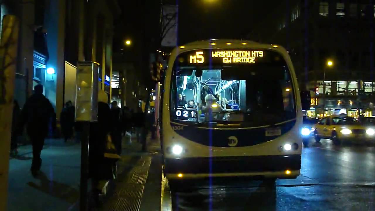 MTA New York City Bus 2010 Designline Eco-Saver IV Hybrid 1304 On The M5 @ 23rd St & 6th Ave