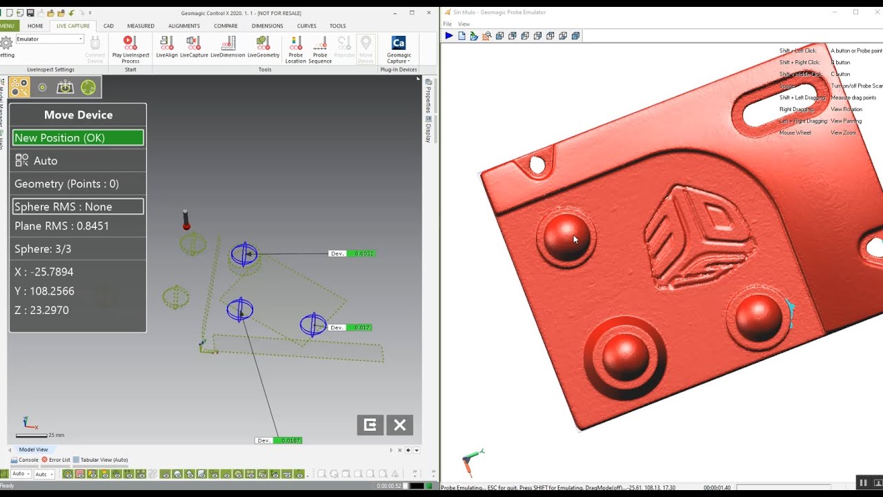 Geomagic Control X | Mover Dispositivo sin CAD