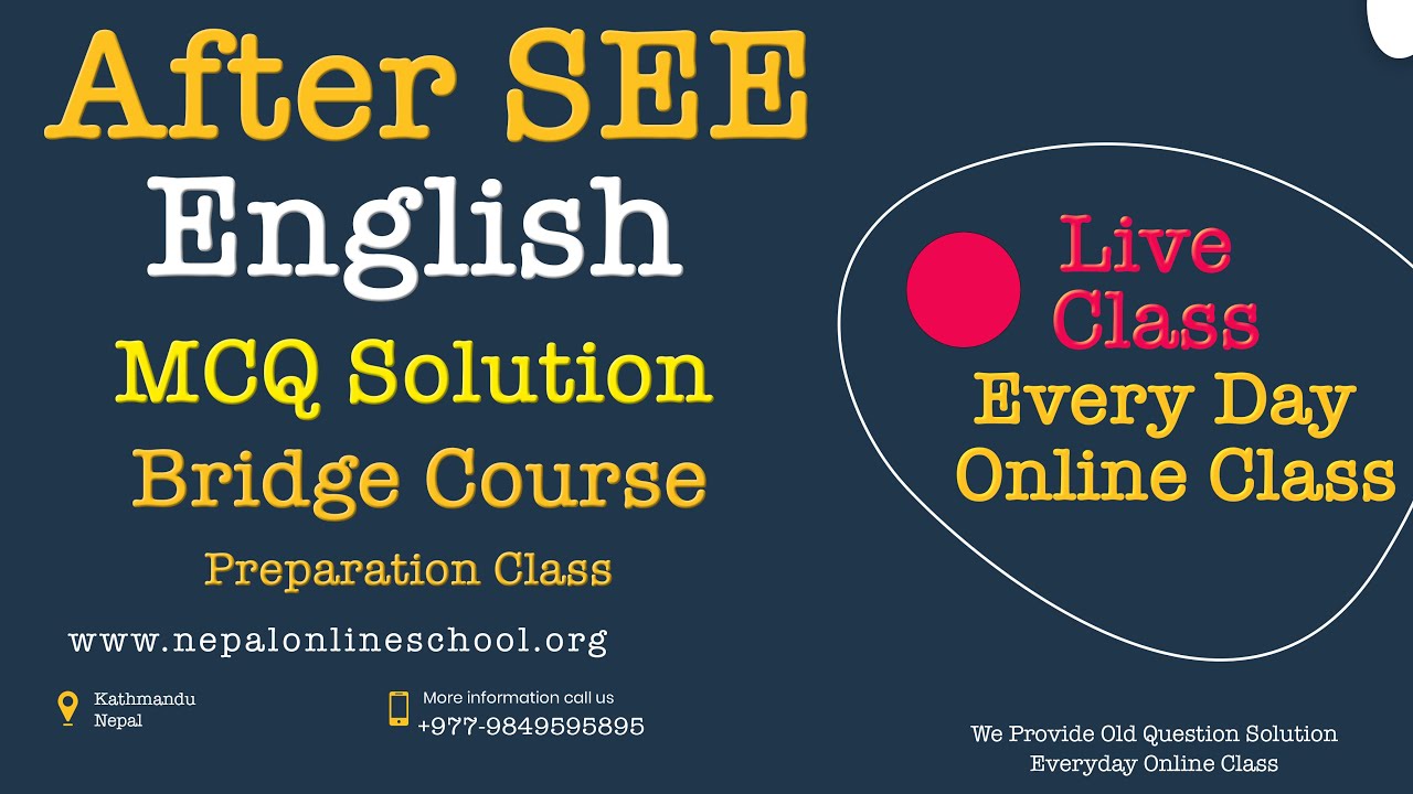 After SEE English Prepositions | After SEE Bridge Course Preparation Class | Bridge Course Class