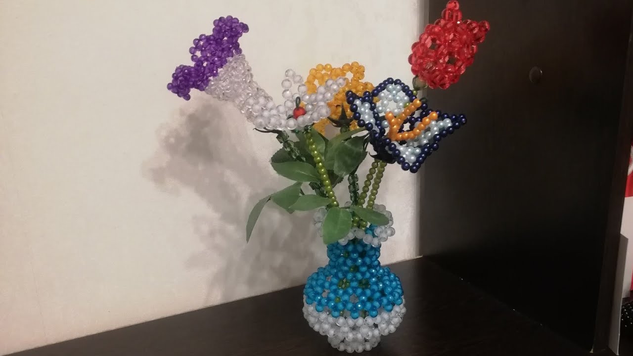DIY Vase bead 🏺.  Option # 2. Ваза из бусин 🏺.  Вариант # 2.