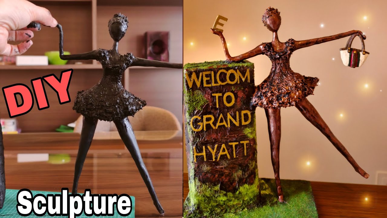 DIY Making A Figurine/Sculpture Out Of easy Available Materials| HOW TO MAKE #sculpture #grandhyatt 