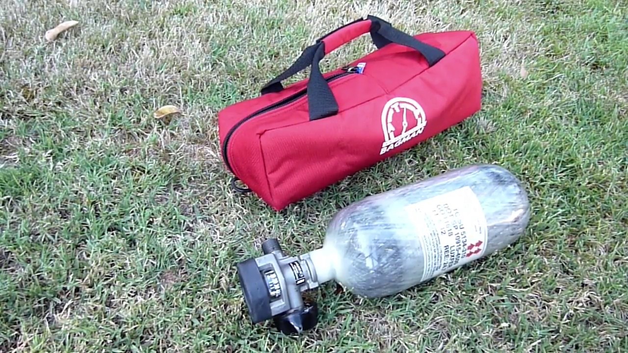 Bagman Mini Tank Bag for Paintball Tanks and Guppy, pony tanks in the 14cf to 16cf range.