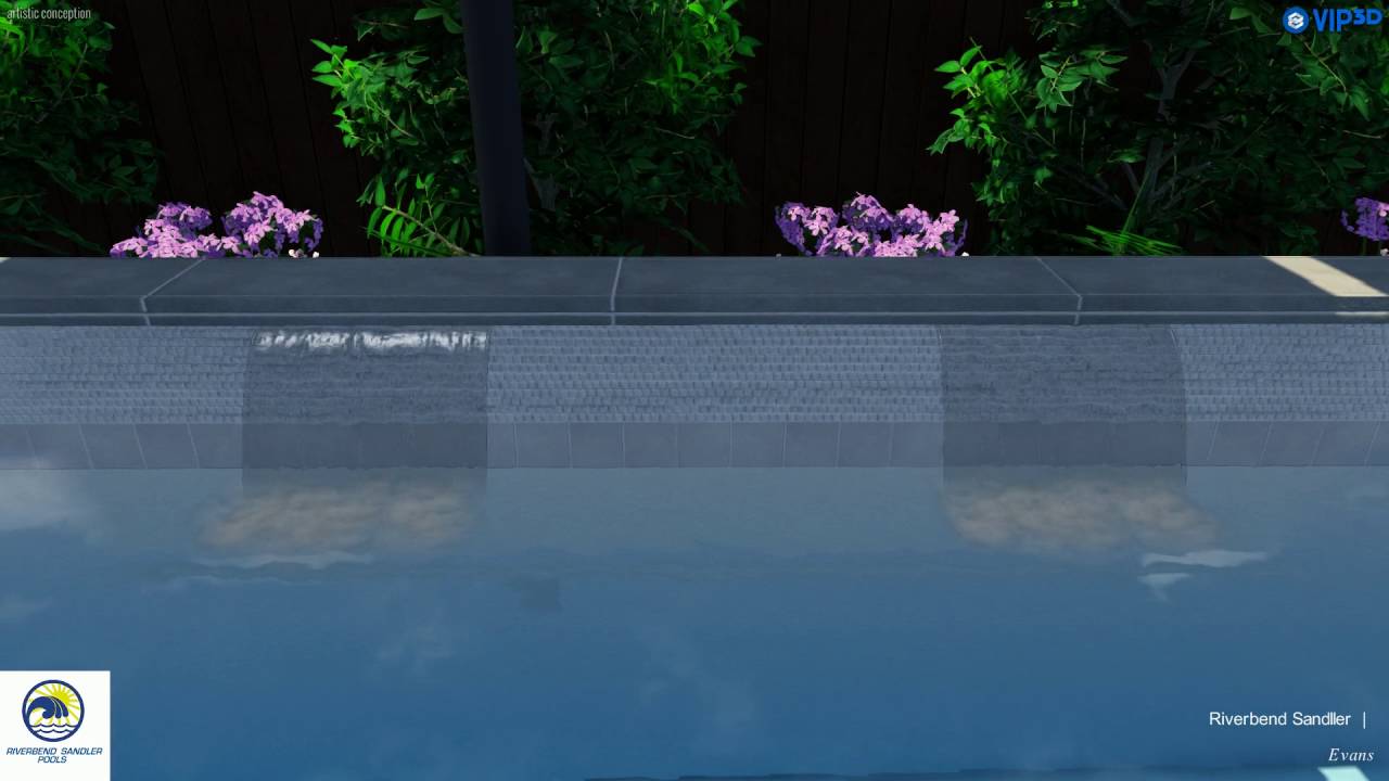 Dallas Swimming Pool Builders | Square Shaped Pool with Water Feature