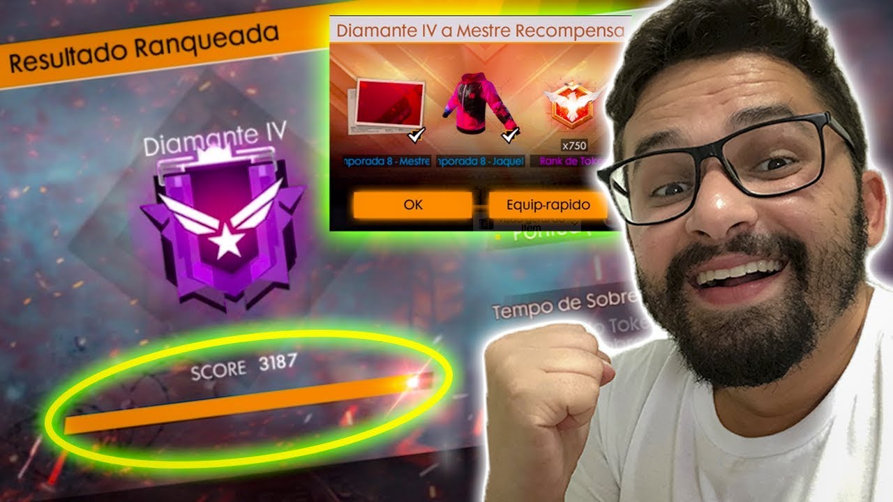 PEGUEI MESTRE MUITO RÁPIDO NO FREE FIRE E LIBEREI NOVA SKIN