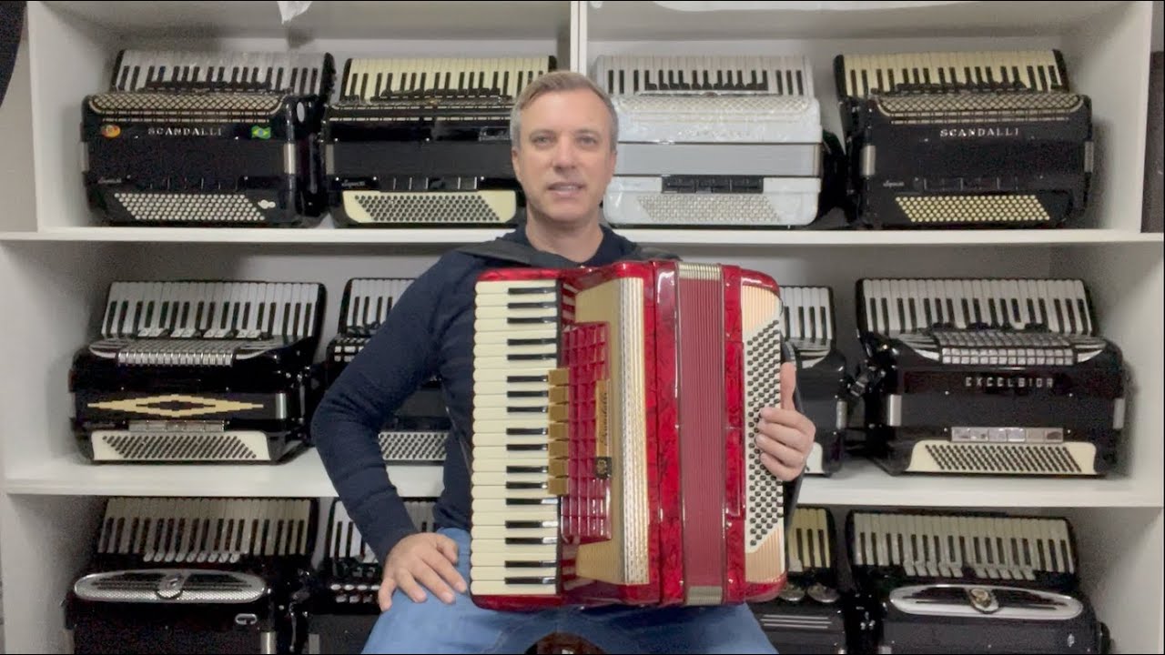 Acordeon Scandalli Favo de Mel - Terça Violin - 7/2 Reg. - 9.5 kg - 45,5 cm - Jeferson Oliveira