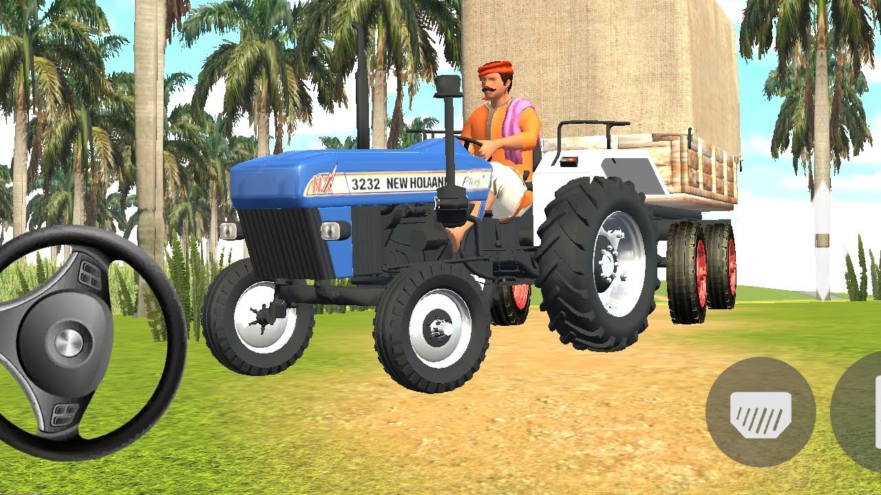 New Holland tractor🚜 off-roading driving simulator 3d game 🎮 // indian tractor 🚜 driving 3d #farming