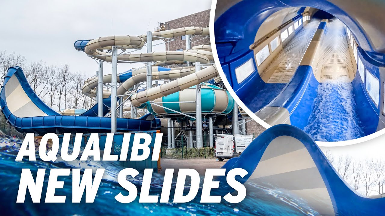 Riding the NEW Water Slides at Aqualibi 2023 | Walibi Belgium