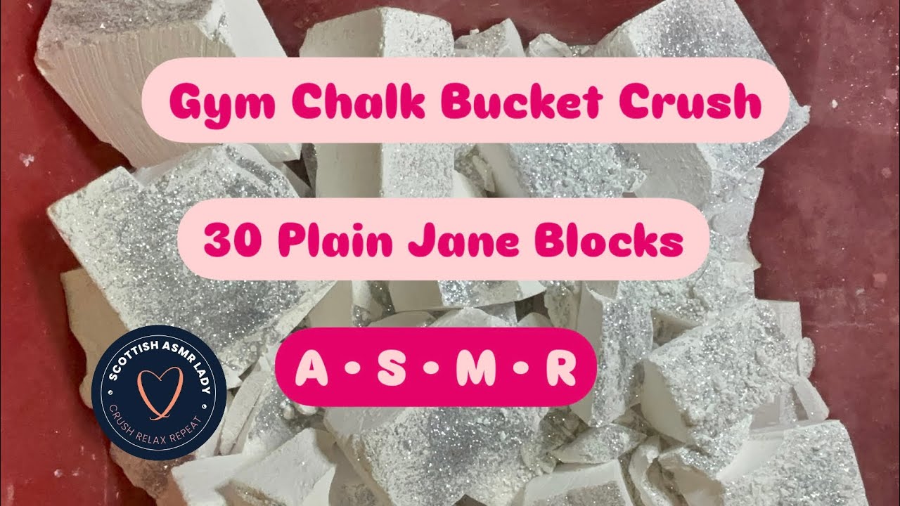 30 Gym Chalk Blocks Bucket Crush ASMR | Plain Jane Gym Chalk
