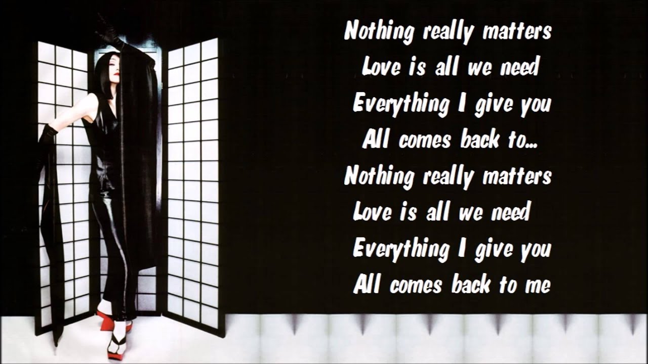 Madonna - Nothing Really Matters Karaoke / Instrumental with lyrics on screen