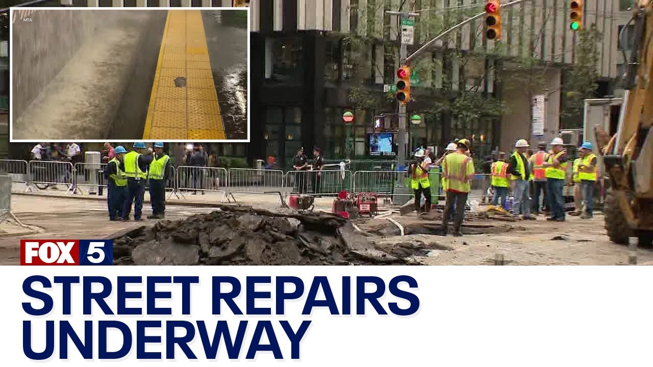 Street repairs underway following Times Square water main break