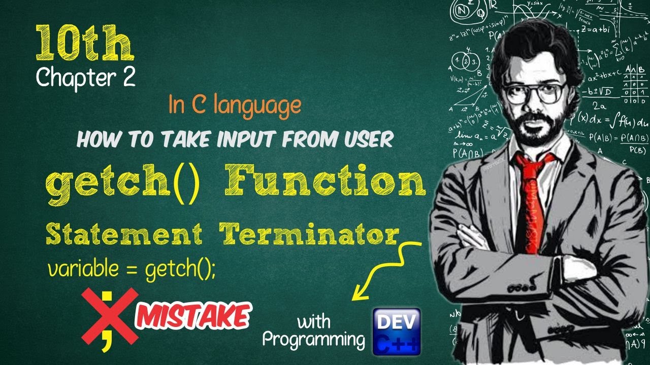 getch ( ) and statement terminator | 10th class computer science new book chapter 2