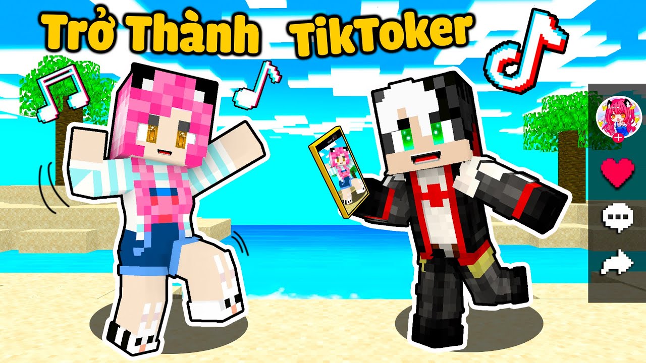 MỀU THỬ TH&Aacute;CH 24GIỜ TRỞ TH&Agrave;NH HOT TIKTOKER NỔI TIẾNG TRONG MINECRAFT*1NG&Agrave;Y REDHOOD CHƠI TIK TOK MCPE