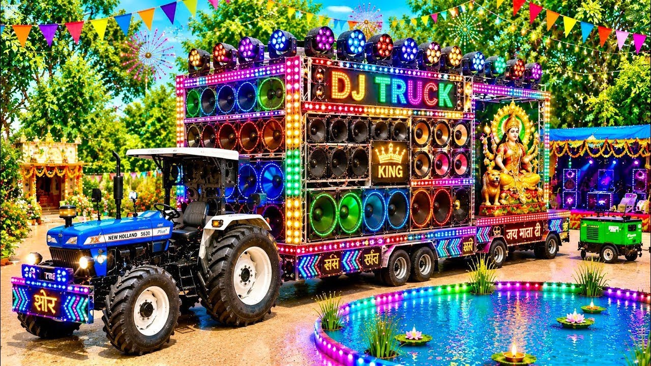 Mini Dj Tractor Setup Loading trolley | Dj Truck kaise banaye Cardboard dj setup dj wala dj cartoon 