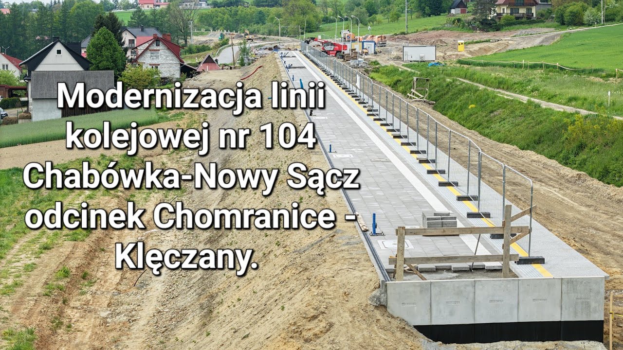 Prace przy budowie linii kolejowej nr 104 odcinek Chomranice - Klęczany  11.05 25 #budimex #gülermak