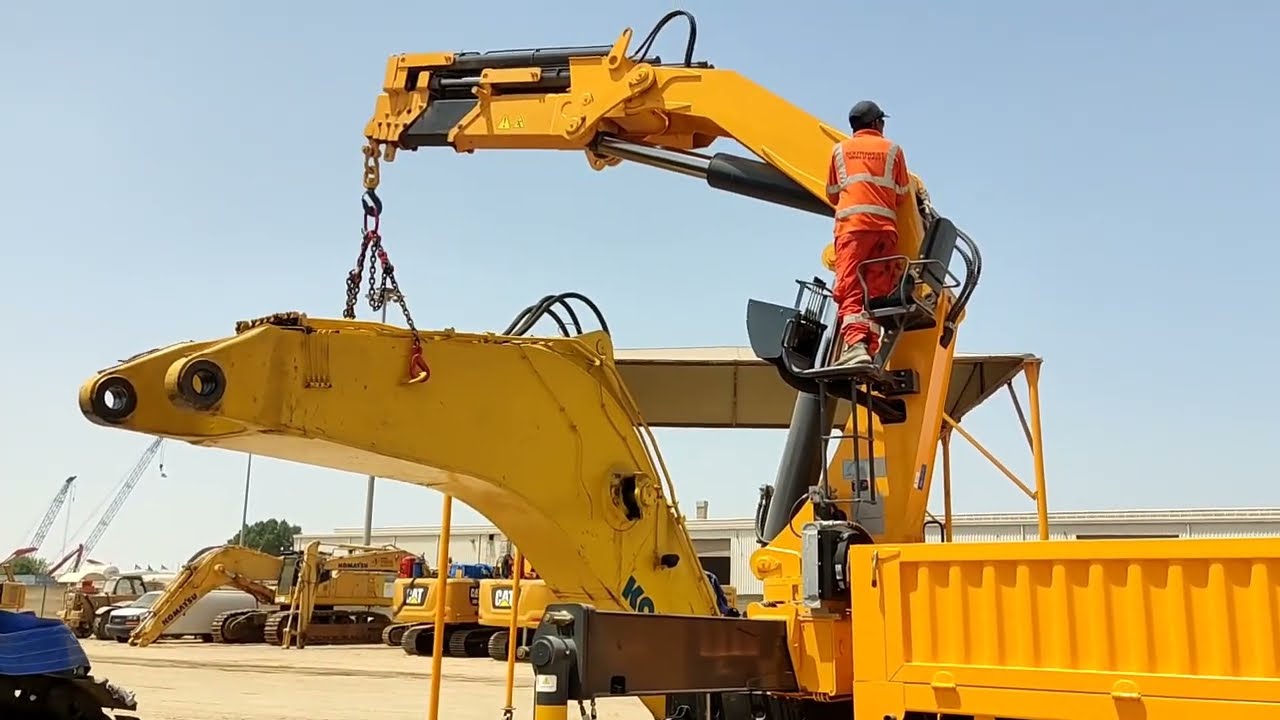 The fastest way to assemble stick and arm of komatsu PC 1250 Excavator