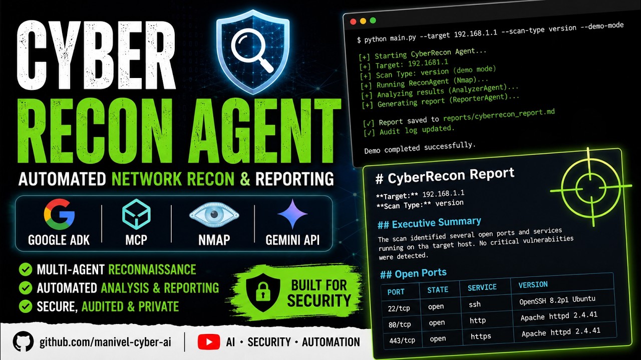 CyberRecon Agent &mdash; AI-Powered Network Recon Tool | Kaggle AI Agents Capstone