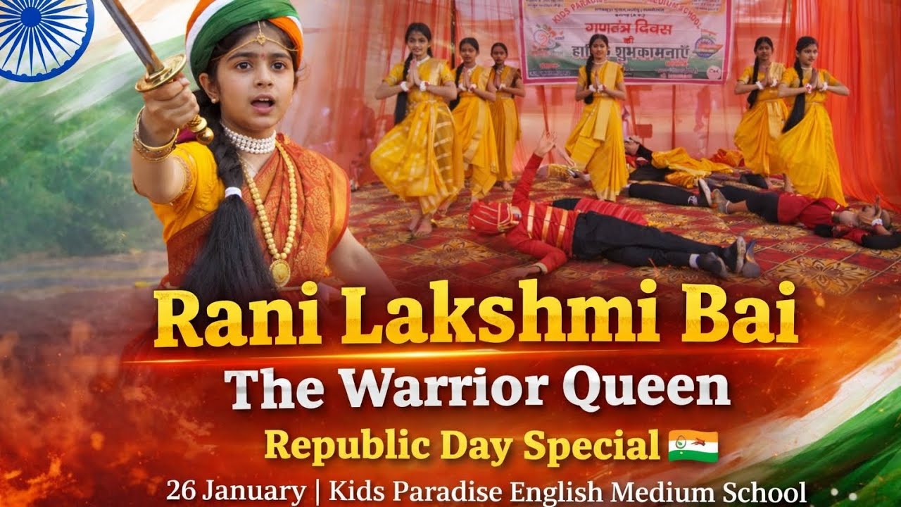 ⚔️ Rani Lakshmi Bai Act – Republic Day Celebration (26th January) 🇮🇳 Kid's Paradise School ✨