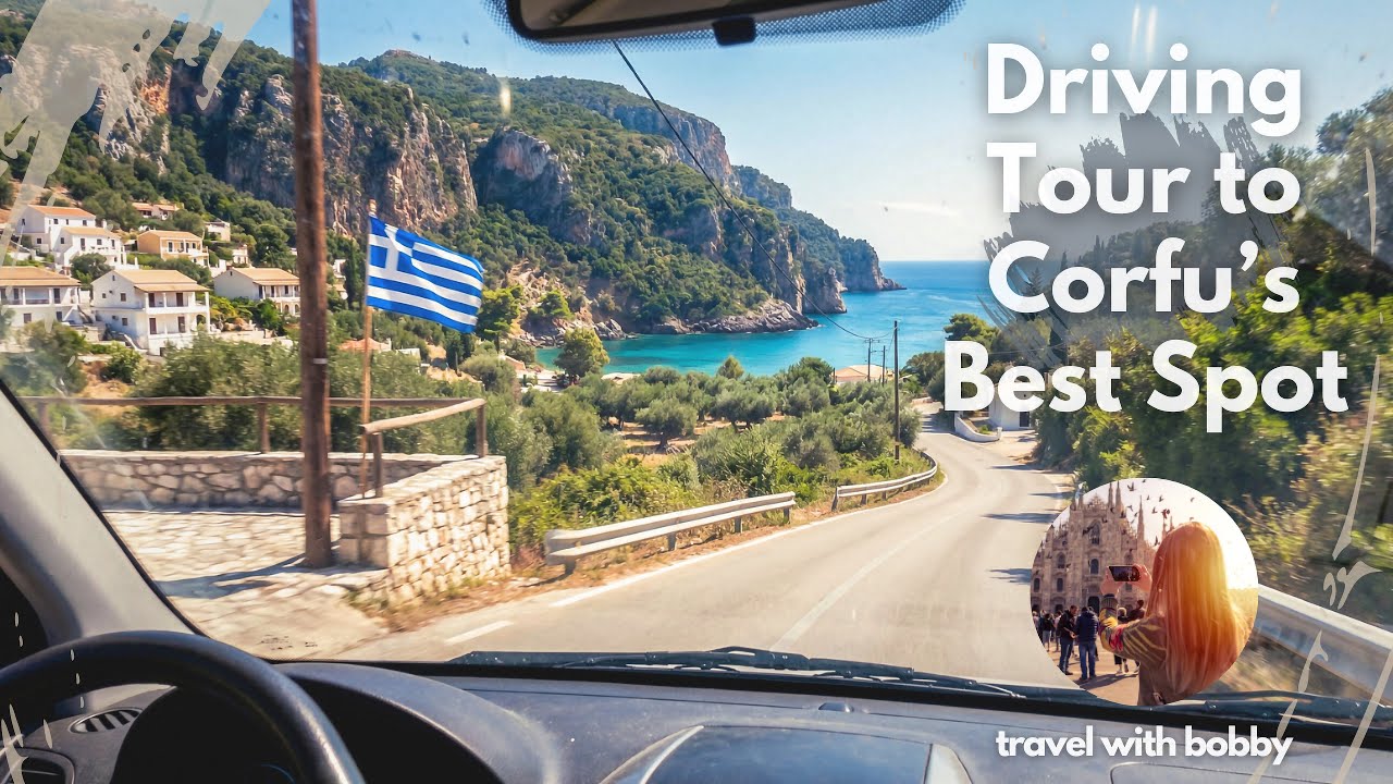 Corfu 🇬🇷 | Driving Tour to Beautiful Paleokastritsa Beach