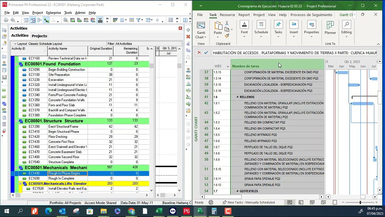 Primavera Vs Project