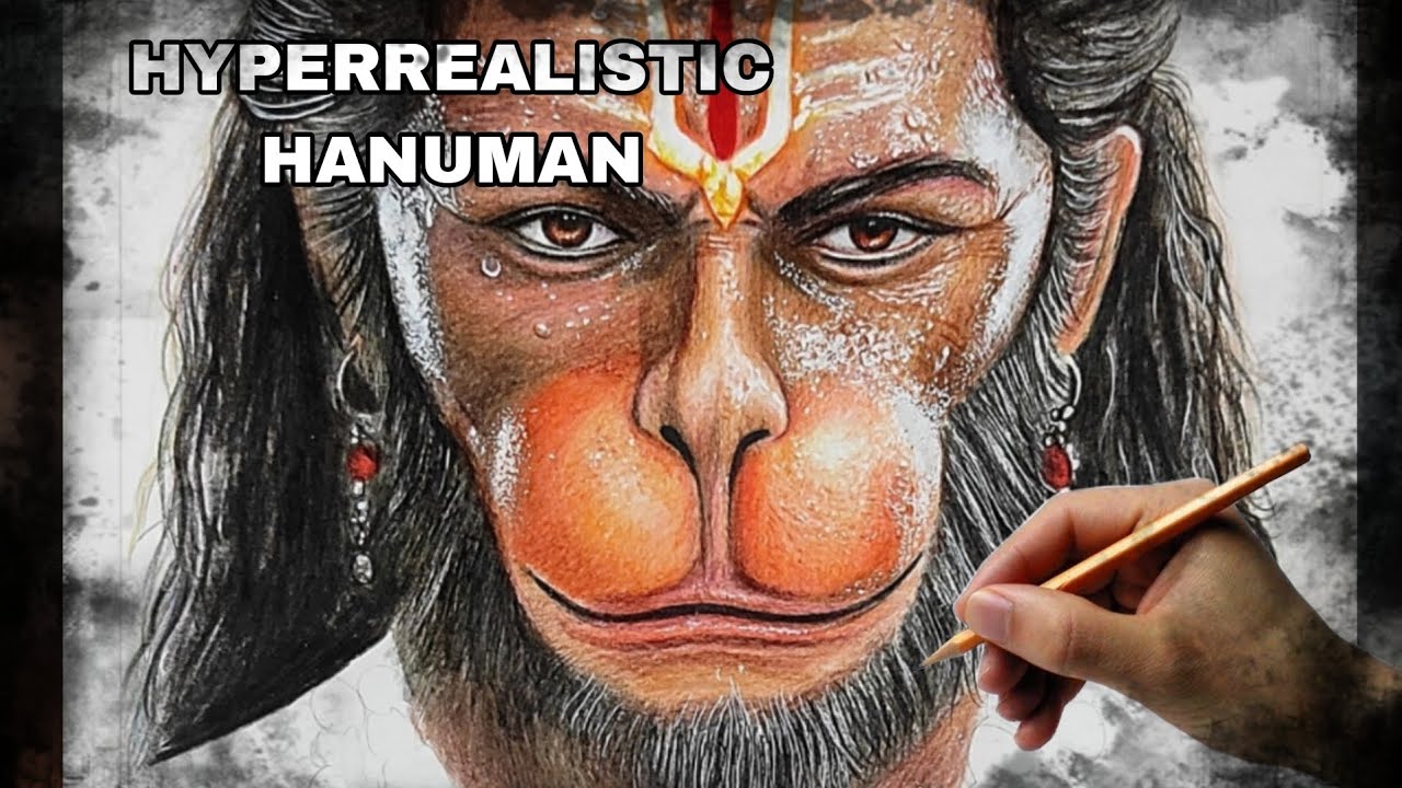 HANUMAN ji drawing HYPERREALISM Part-2 ✨30 hours work #hanuman #art #drawing #painting #ytvideo