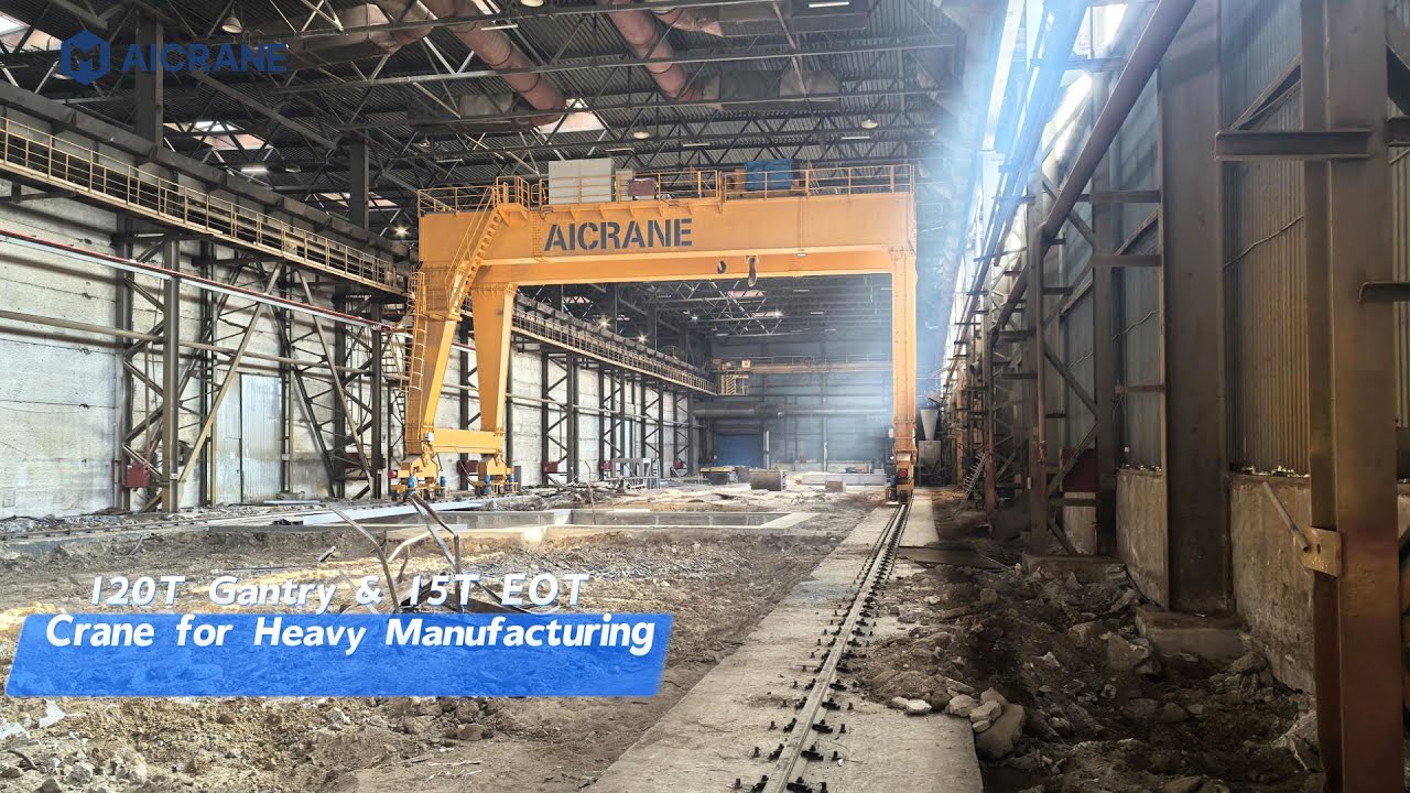 120 Ton Gantry Crane & 15 Ton Electromagnetic Overhead Crane Installation in Steel Plant | Aicrane