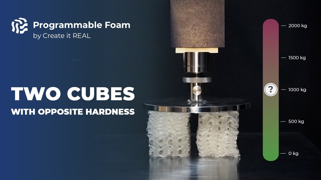 Programmable Foam® durability: Cubes with opposite hardness