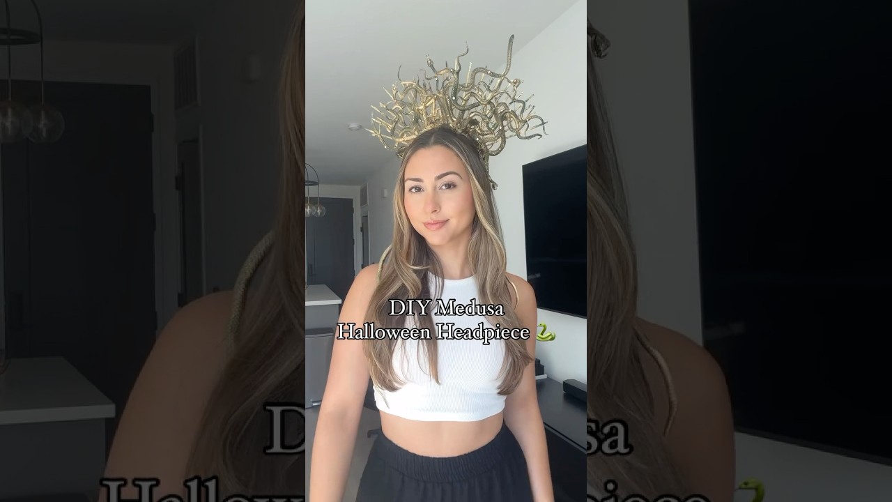 DIY Halloween Medusa Headpiece!!! 😱🤯🐍 #halloween2024 #diyhalloweencostume
