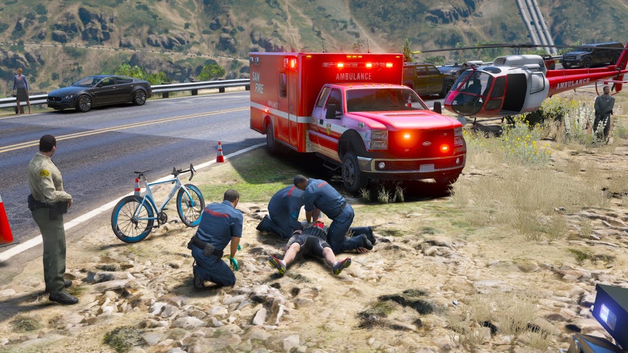 LSPDFR - Day 556 - Cyclist Struck by Car