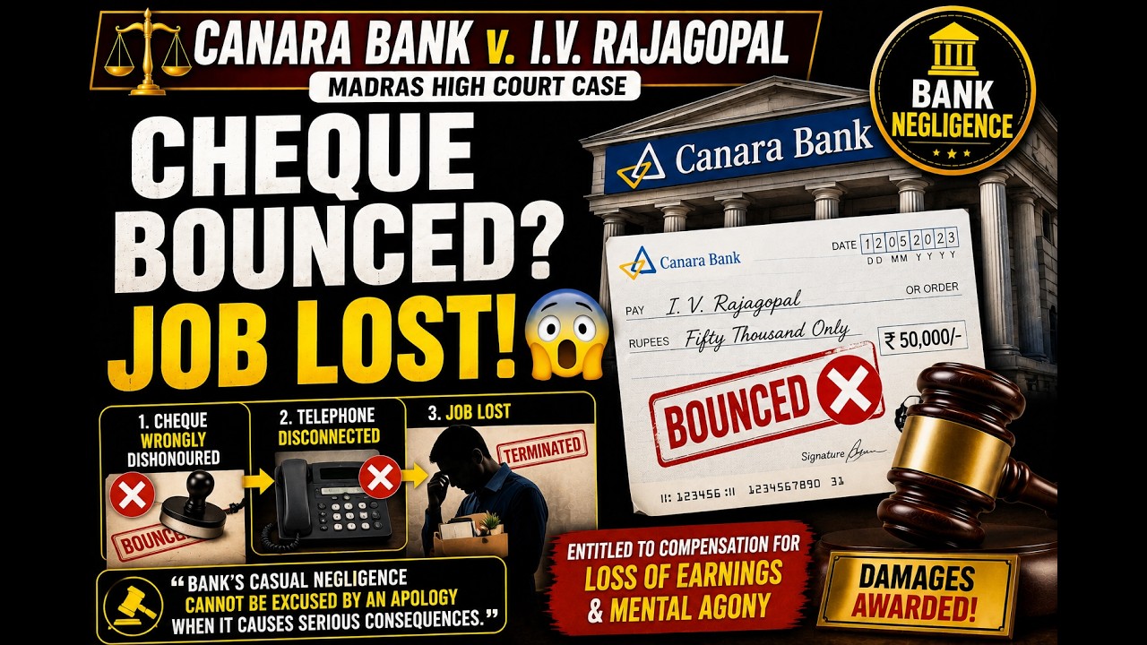 Canara Bank Ltd. v. I.V. Rajagopal ⚖️ | Wrongful Dishonour of Cheque Explained