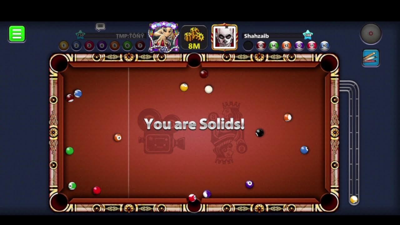 8 ball  pool trickshot on the best account