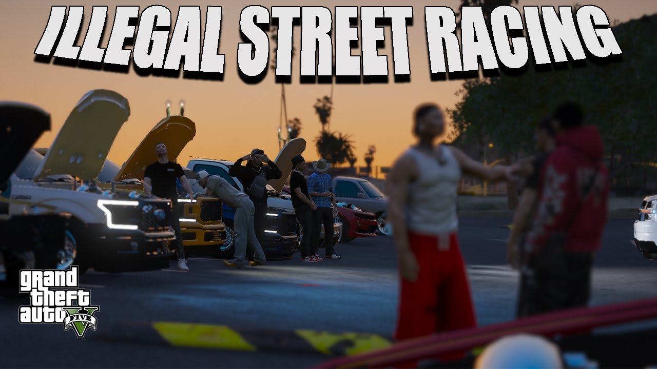 [FiveM] Illegal Street Racing (600-1500hp Trucks) Cops Showed Up