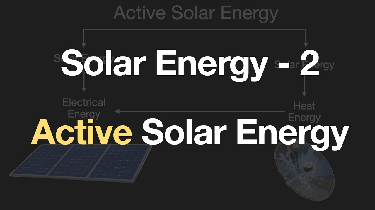 Solar Energy - 2 (Active Solar Energy) | Towards Green Energy | MH Grade 10 | Science | Khan Academy