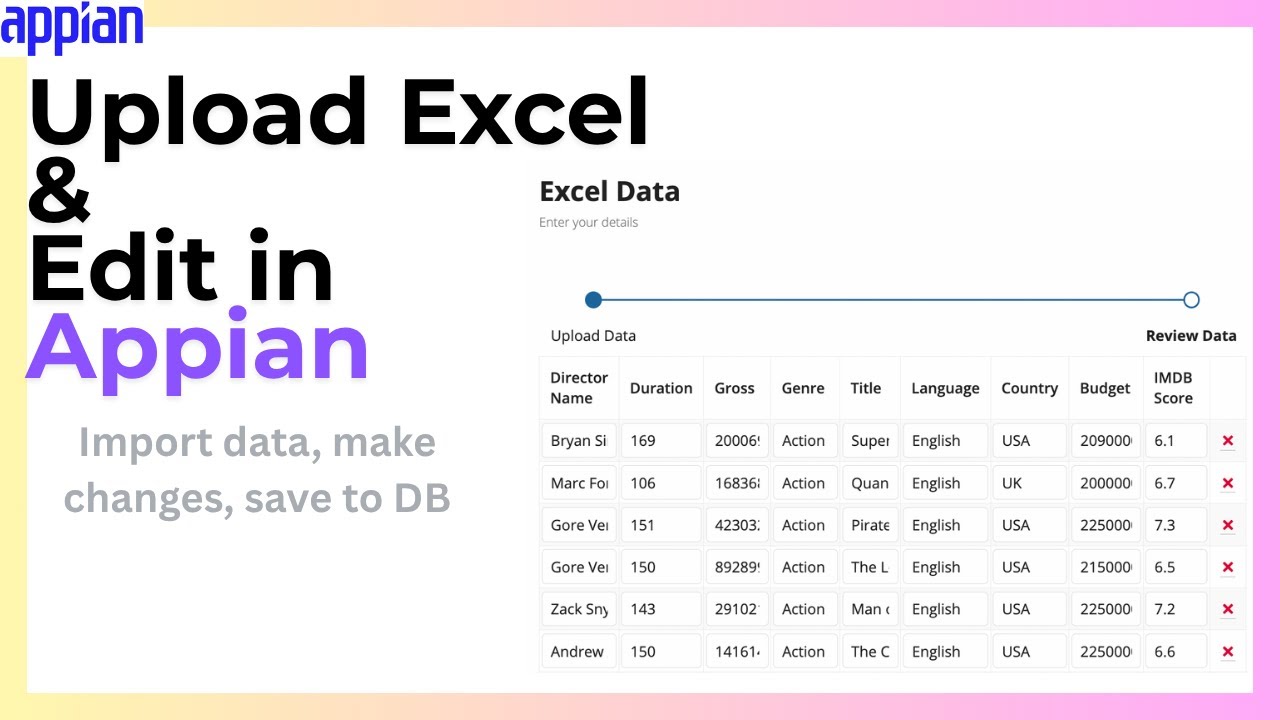 Appian Tutorial: Upload Excel & Save Edits to Database (Step-by-Step)
