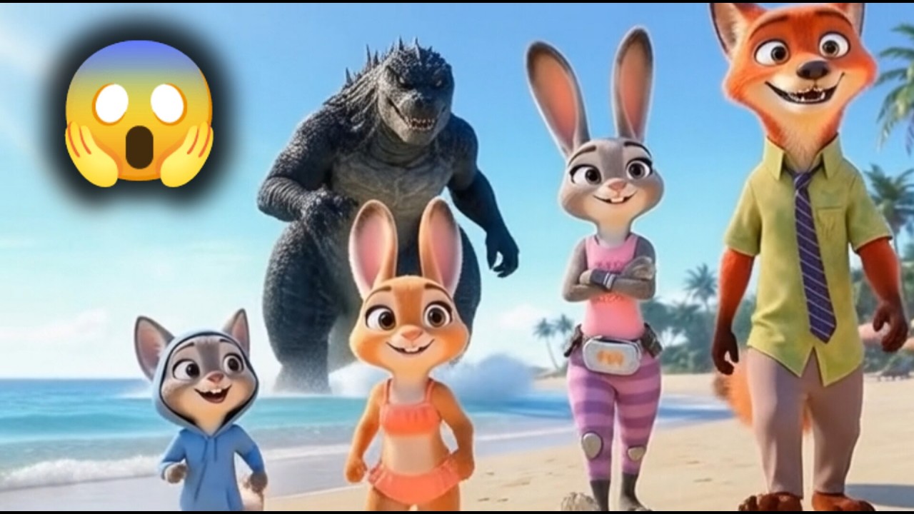 Ocean Adventure Cartoon Zootopia 2 | Nick & Judy’s Sea Rescue Their Babies From Godzilla (Fan-Made)
