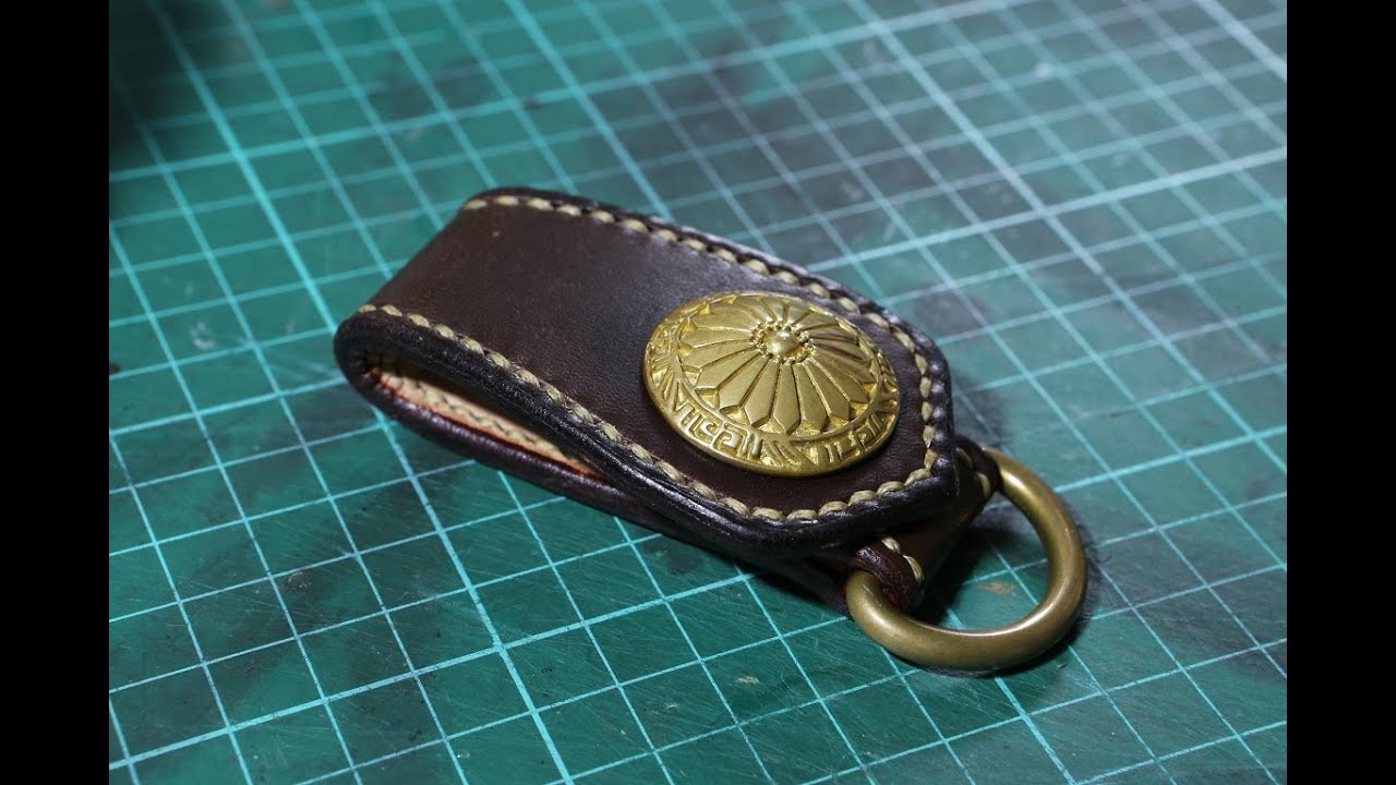 making a leather belt loop key ring
