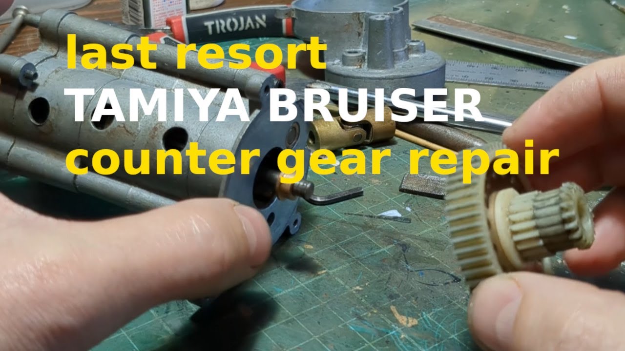 Tamiya Bruiser/Mountaineer 3 spd gearbox spur/counter gear repair/hack + restoration