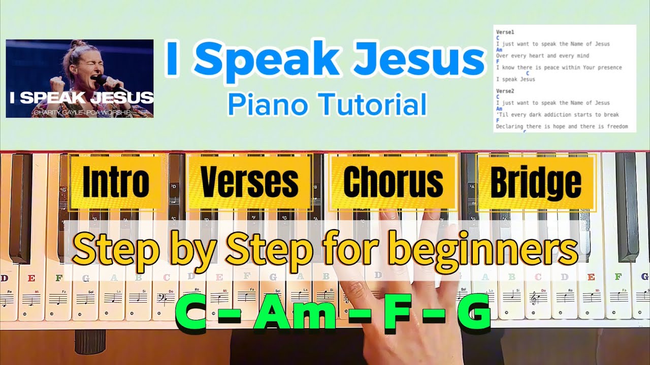 Learn To Play Piano | How To Read Chords | Spice Up Worship Sounds | I Speak Jesus | Easy Lesson