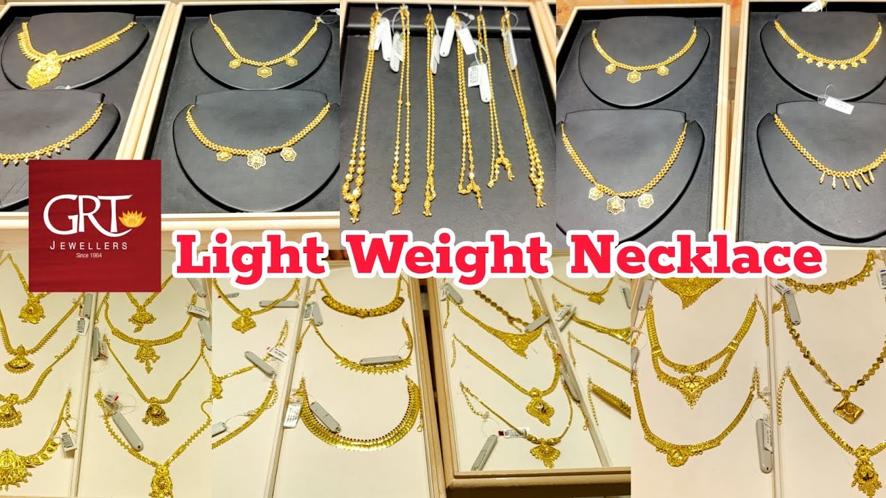 GRT Light Weight Latest Necklace Collections 12 Grams Traditional & Fancy Necklace GRT Jewellers