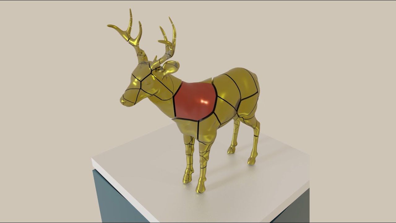 Deer Fractured 3d Animation Loop