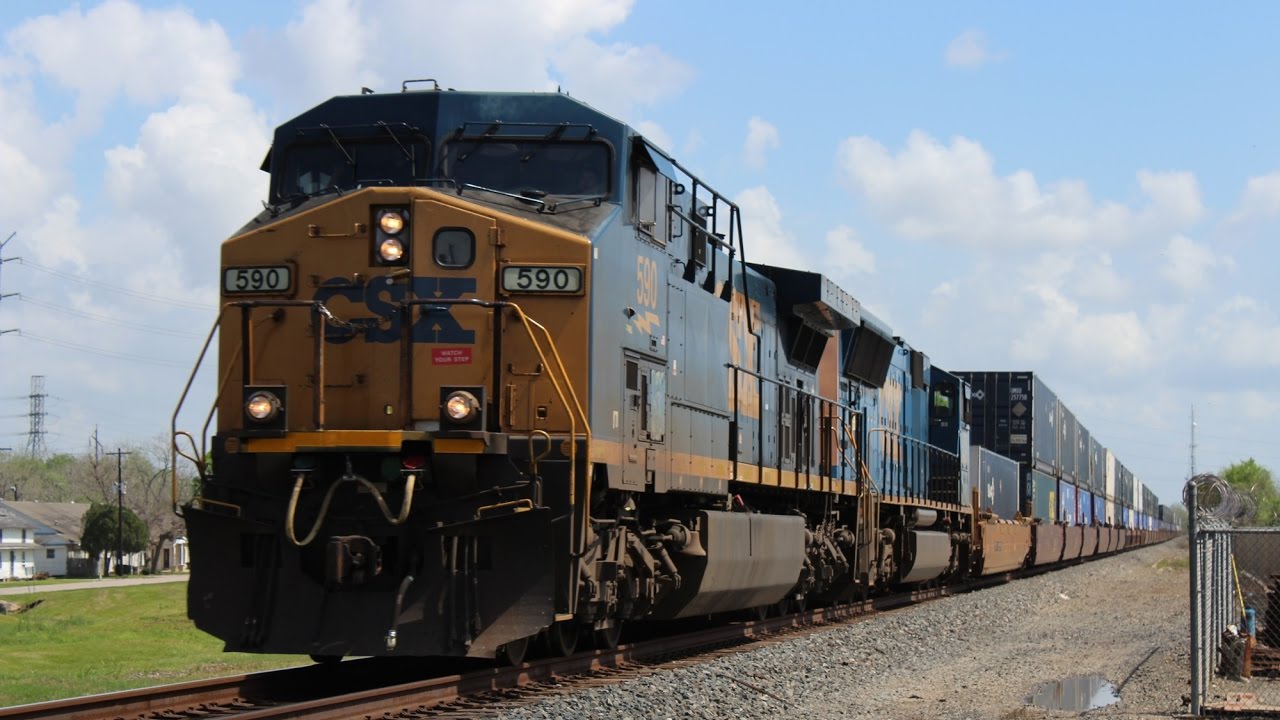Railfanning Rosenberg, TX 3/18/17 ft CSX leader, military train, Exec MAC, KCSM, CREX, Tophat, H1
